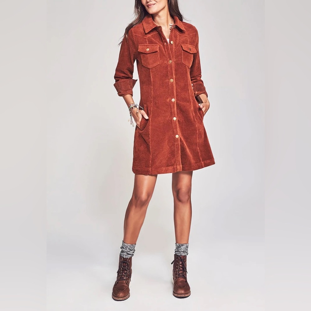 🆕 Faherty ‘Malone’ Corduroy Shirtdress $198 XS